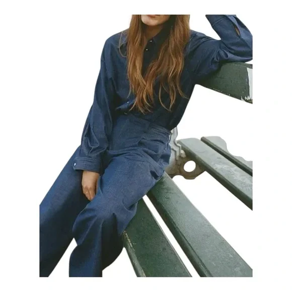 Zara Women's Dark Blue Jean Jacket - Picture 3 of 4